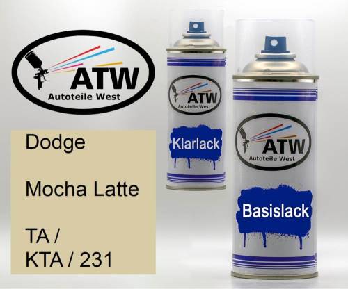 Dodge, Mocha Latte, TA / KTA / 231: 400ml Sprühdose + 400ml Klarlack - Set, von ATW Autoteile West.